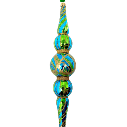 Stripes Icicle Glass Ornament