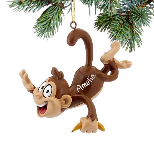 decorative personalized monkey business christmas ornament – Christmas ornament, holiday tree decoration or gift