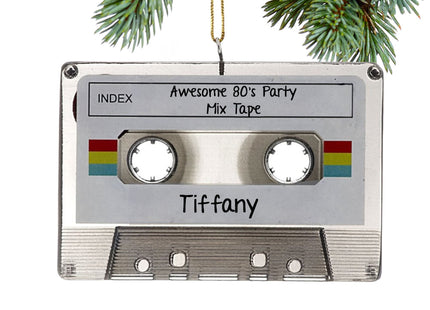 engraved personalized cassette music tape christmas ornament – Christmas ornament, holiday tree decoration or gift