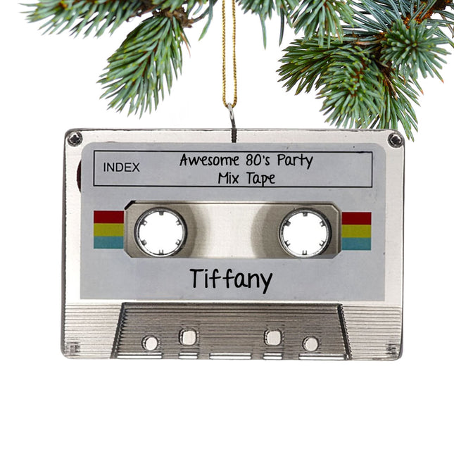engraved personalized cassette music tape christmas ornament – Christmas ornament, holiday tree decoration or gift