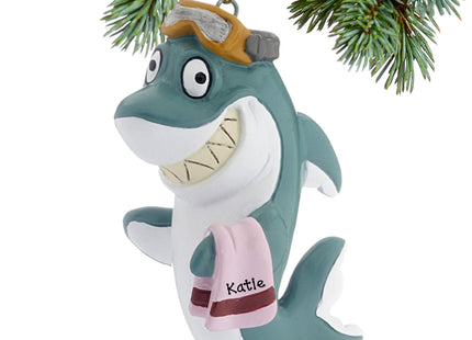 keepsake personalized beach shark christmas ornament – Christmas ornament, holiday tree decoration or gift