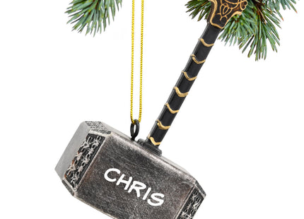 holiday personalized thor's hammer christmas ornament – Christmas ornament, holiday tree decoration or gift