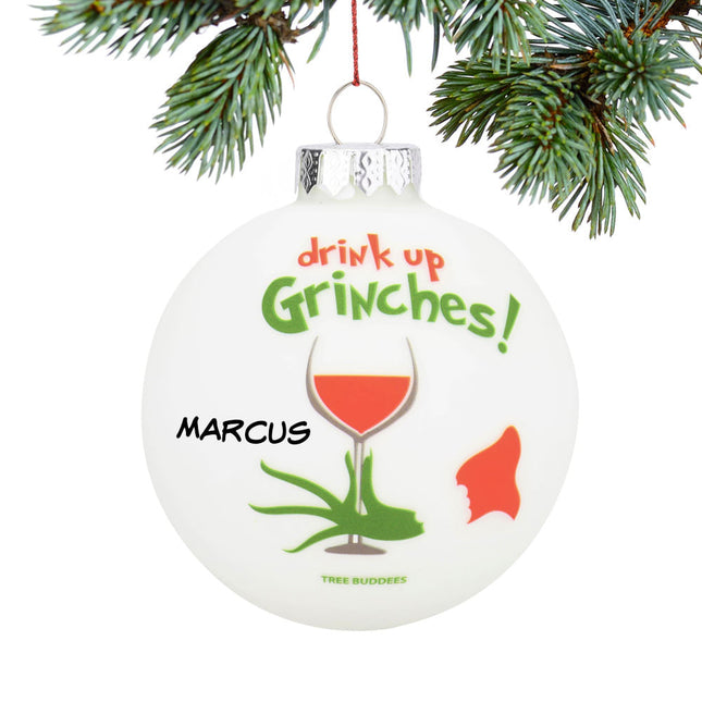 decorative personalized drink up christmas ornament – Christmas ornament, holiday tree decoration or gift