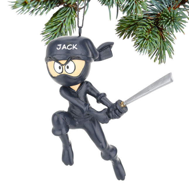 custom personalized ninja christmas ornament – Christmas ornament, holiday tree decoration or gift