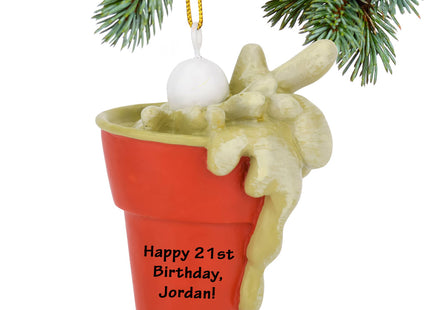 engraved personalized beer pong christmas ornament – Christmas ornament, holiday tree decoration or gift