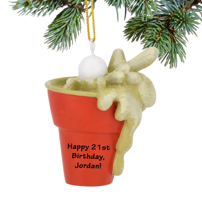 engraved personalized beer pong christmas ornament – Christmas ornament, holiday tree decoration or gift