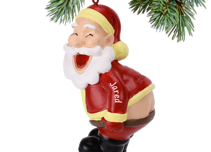 holiday personalized mooning santa christmas ornament – Christmas ornament, holiday tree decoration or gift