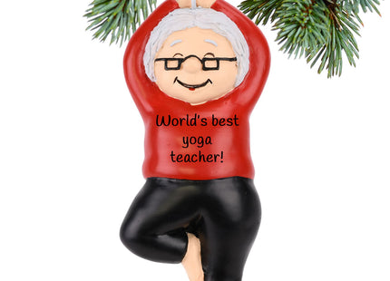 custom personalized yoga mrs claus christmas ornament – Christmas ornament, holiday tree decoration or gift