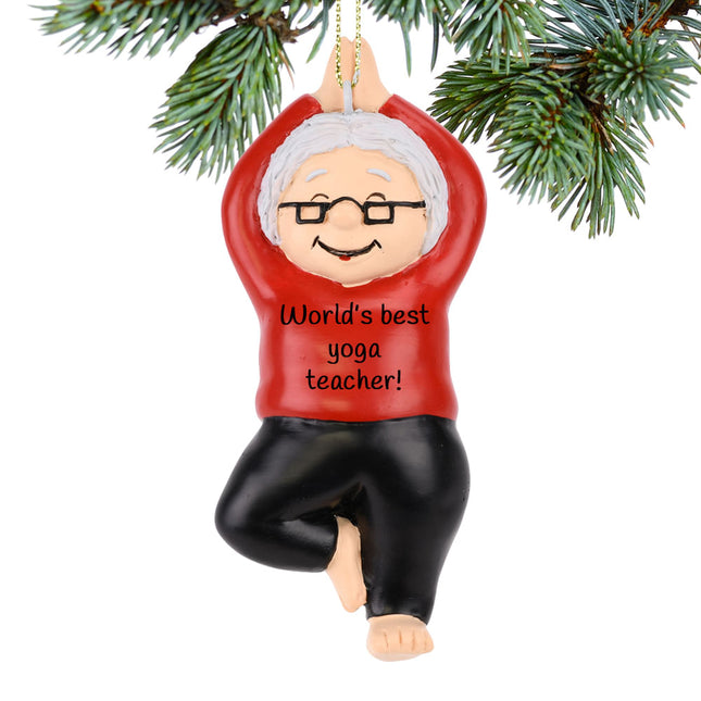custom personalized yoga mrs claus christmas ornament – Christmas ornament, holiday tree decoration or gift