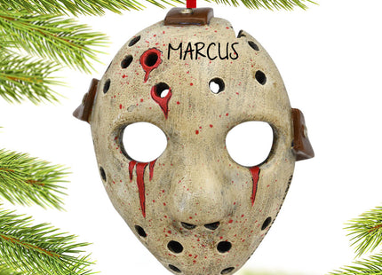 engraved personalized hockey mask christmas ornament – Christmas ornament, holiday tree decoration or gift