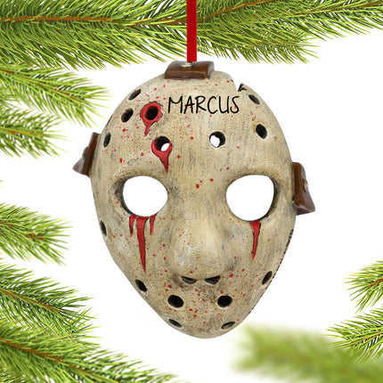 engraved personalized hockey mask christmas ornament – Christmas ornament, holiday tree decoration or gift