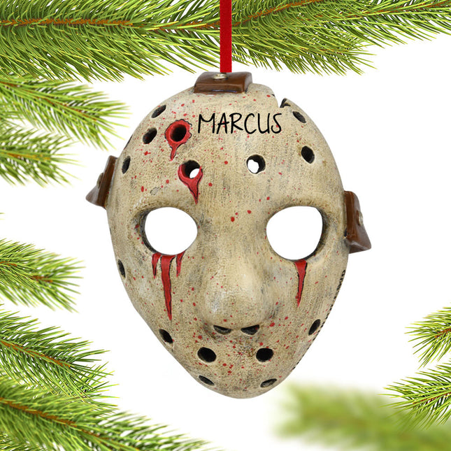 engraved personalized hockey mask christmas ornament – Christmas ornament, holiday tree decoration or gift