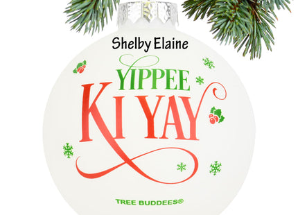 custom personalized yippee ki yay christmas ornament – Christmas ornament, holiday tree decoration or gift