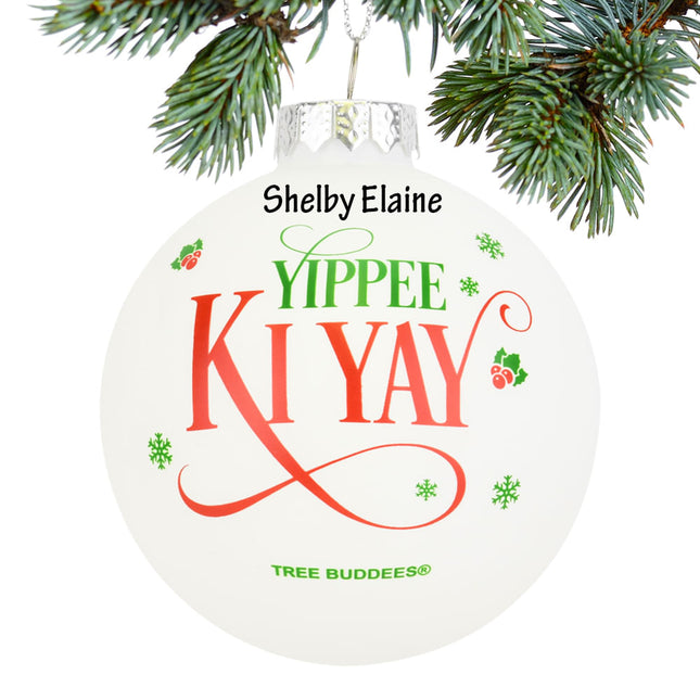 custom personalized yippee ki yay christmas ornament – Christmas ornament, holiday tree decoration or gift