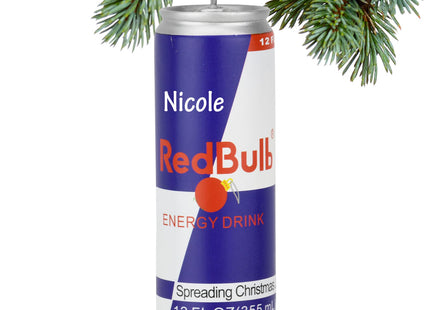 engraved personalized energy drink christmas ornament – Christmas ornament, holiday tree decoration or gift