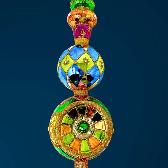 Topaz Sparkling Gem Finial Tree Topper