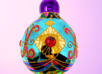 Topaz Sparkling Gem Glass Christmas Bauble