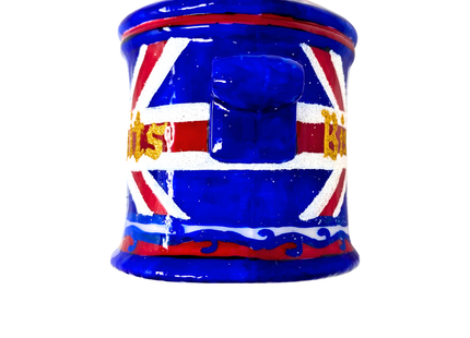 Union Jack Tea Biscuit Jar Polish Glass Ornament