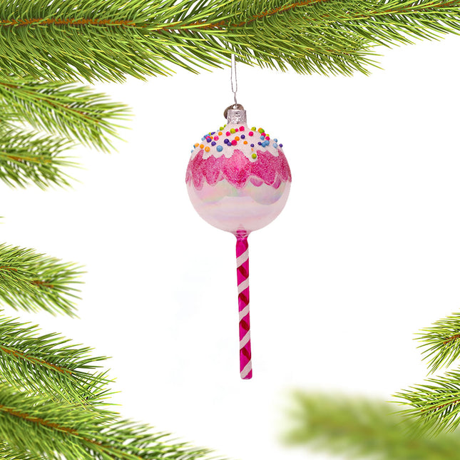 Pink and White Cake Pop Ornament