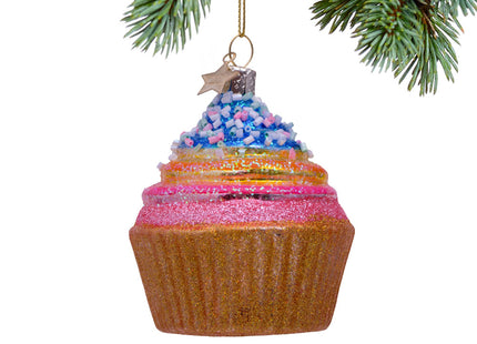 keepsake rainbow cupcake ornament – Christmas ornament, holiday tree decoration or gift