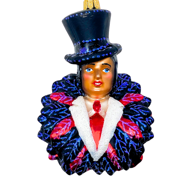 Cabaret Showgirl Glass Christmas Ornament (Lisa)