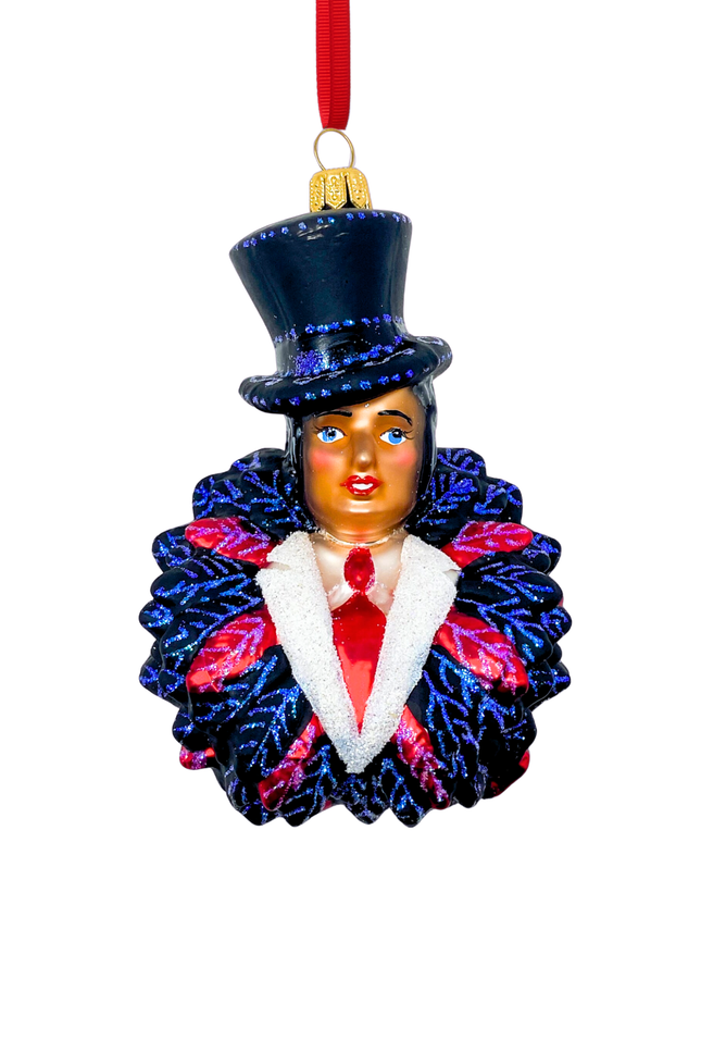 Cabaret Showgirl Glass Christmas Ornament (Lisa)