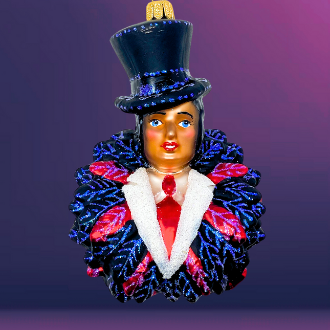 Cabaret Showgirl Glass Christmas Ornament (Lisa)