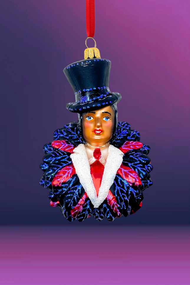 Cabaret Showgirl Glass Christmas Ornament (Lisa)
