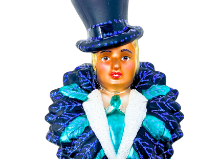 Art Deco Showgirl Glass Christmas Ornament (Renee)