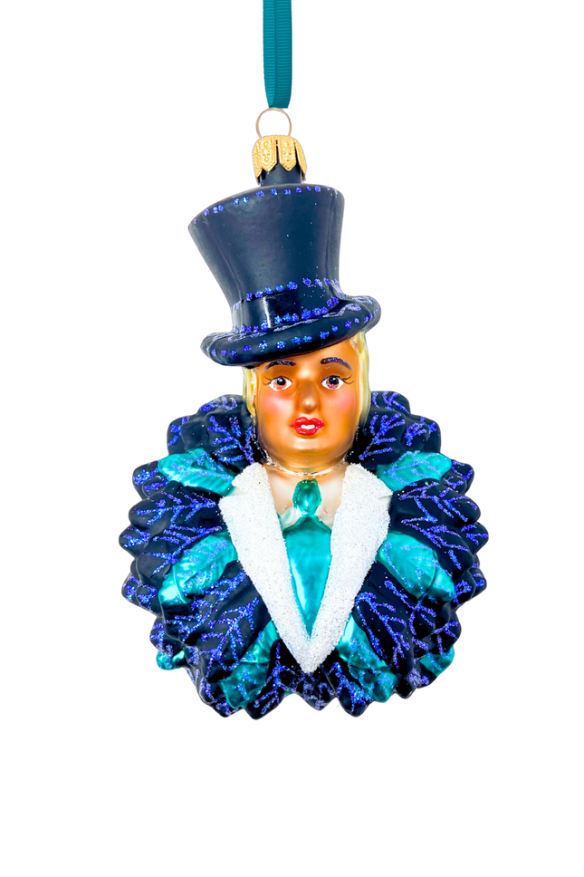 Art Deco Showgirl Glass Christmas Ornament (Renee)