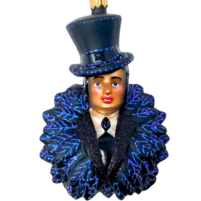 Noir Showgirl Glass Christmas Ornament (Velma)