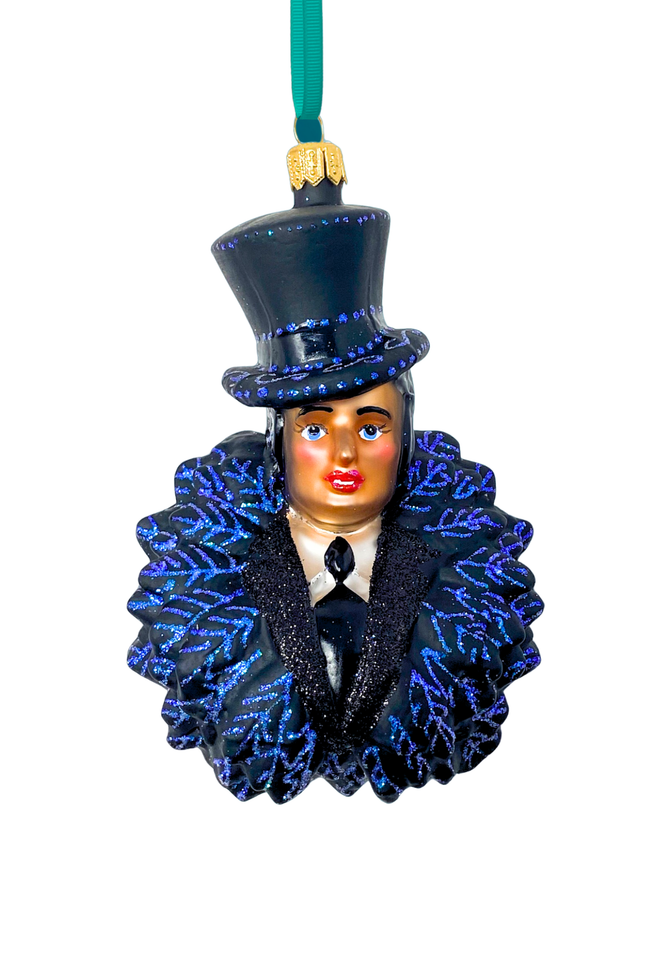 Noir Showgirl Glass Christmas Ornament (Velma)