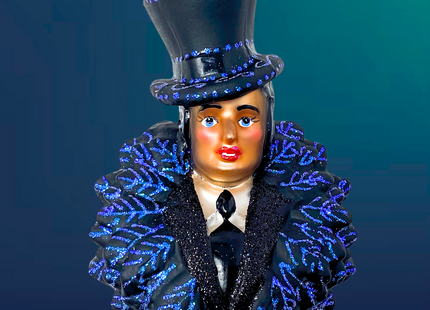 Noir Showgirl Glass Christmas Ornament (Velma)