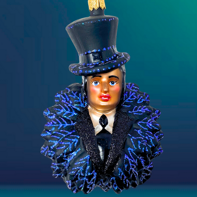 Noir Showgirl Glass Christmas Ornament (Velma)