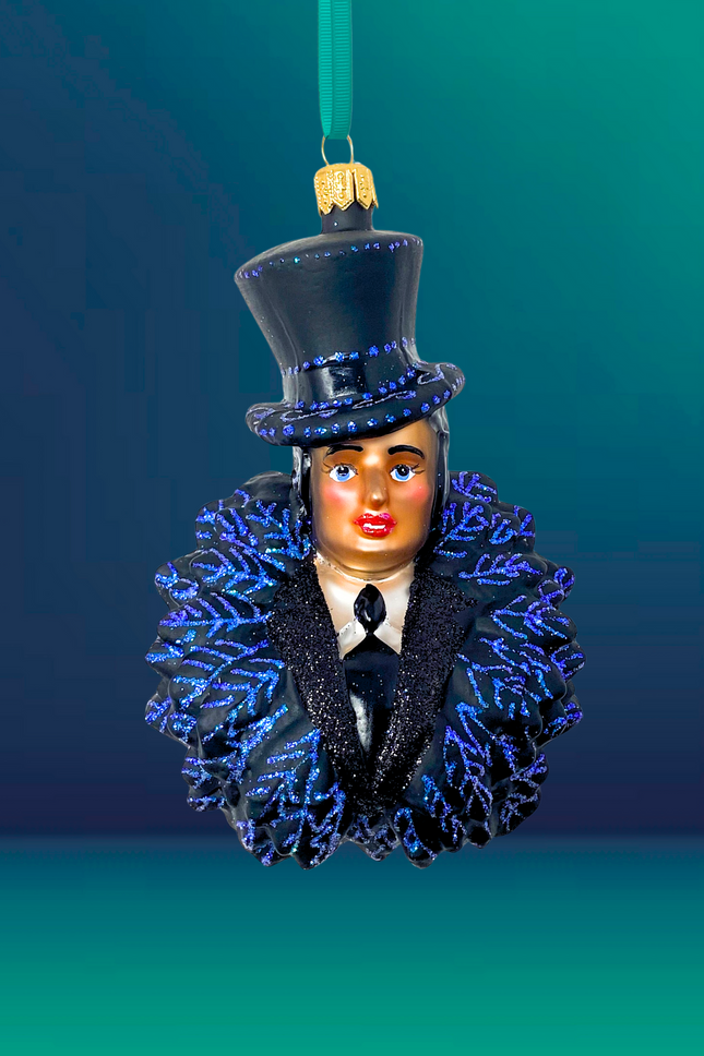 Noir Showgirl Glass Christmas Ornament (Velma)