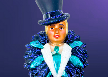 Art Deco Showgirl Glass Christmas Ornament (Renee)