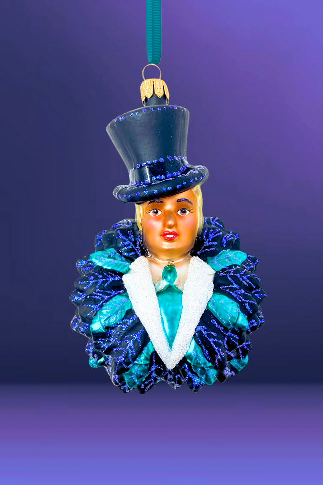 Art Deco Showgirl Glass Christmas Ornament (Renee)