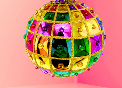 Vegas Nights Rhinestone Glass Bauble