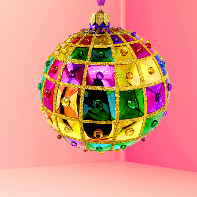 Vegas Nights Rhinestone Glass Bauble