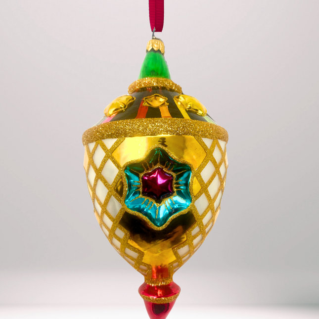 Venetian Harlequin Glass Christmas Ornament