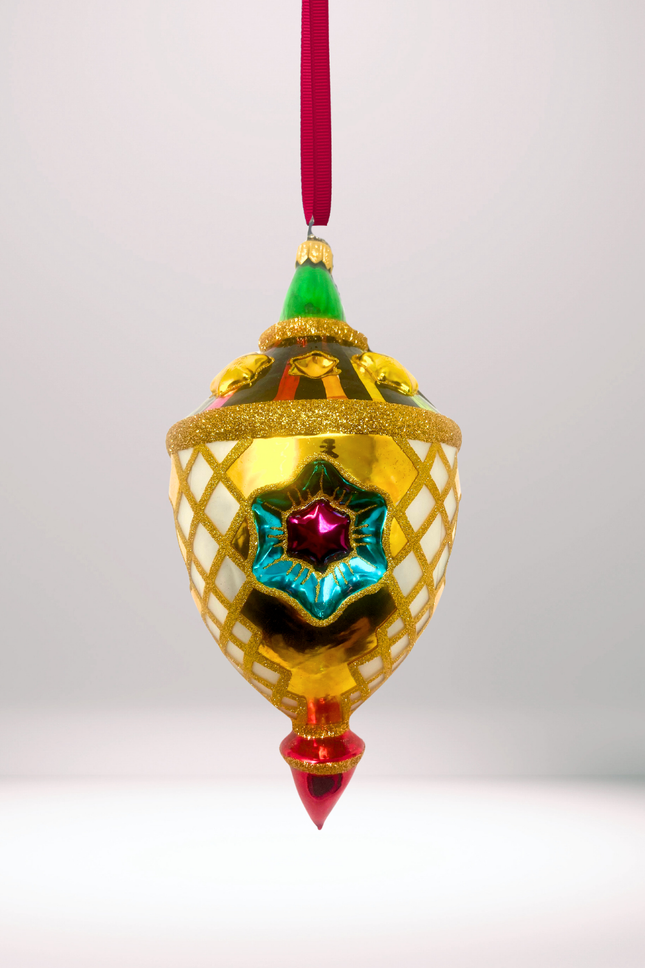 Venetian Harlequin Glass Christmas Ornament