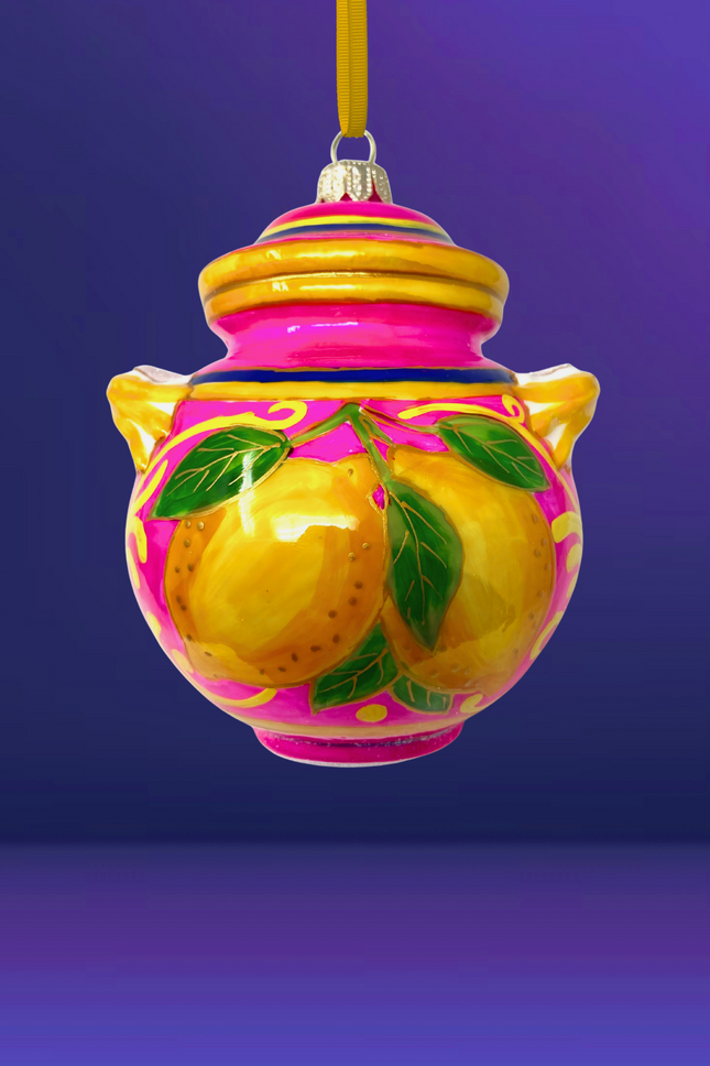 Villa Limoncello Jar Glass Christmas Ornament