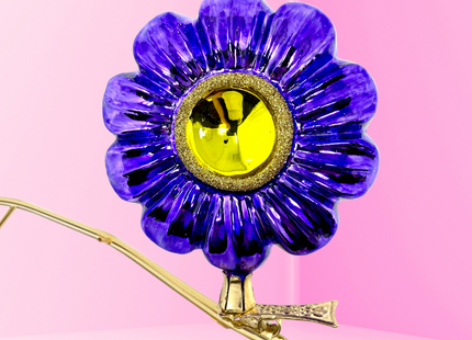 Violet Boho Charm Clip-On Polish Glass Ornament