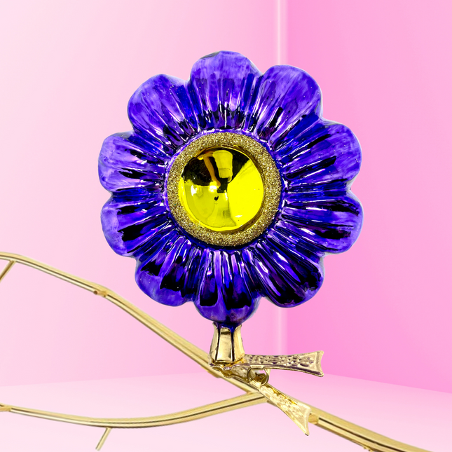 Violet Boho Charm Clip-On Polish Glass Ornament