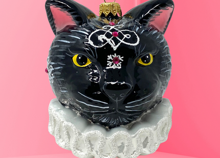 Lunar Cat Polish Glass Ornament