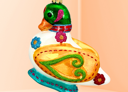 Fairytale Duck Polish Glass Ornament