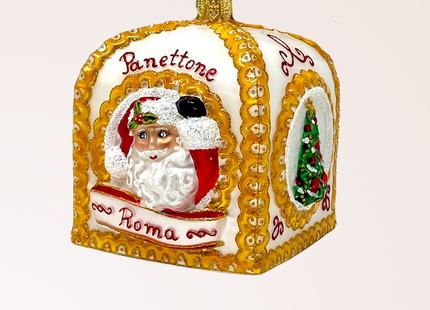 White Panettone Polish Glass Ornament