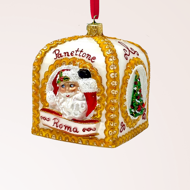 White Panettone Polish Glass Ornament