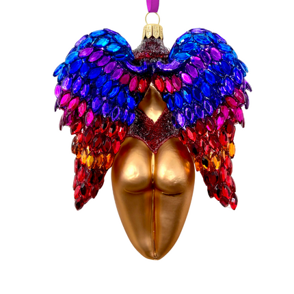 Saphira Winged Angel Sculpture Glass Ornament