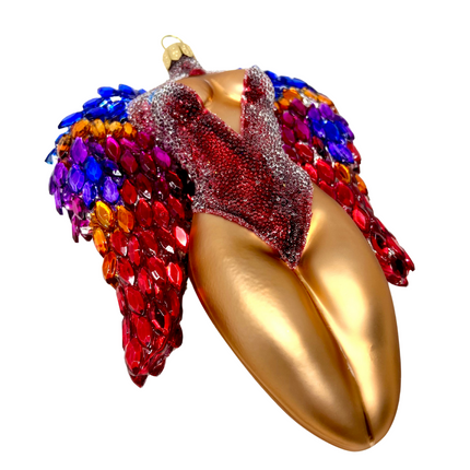 Saphira Winged Angel Sculpture Glass Ornament